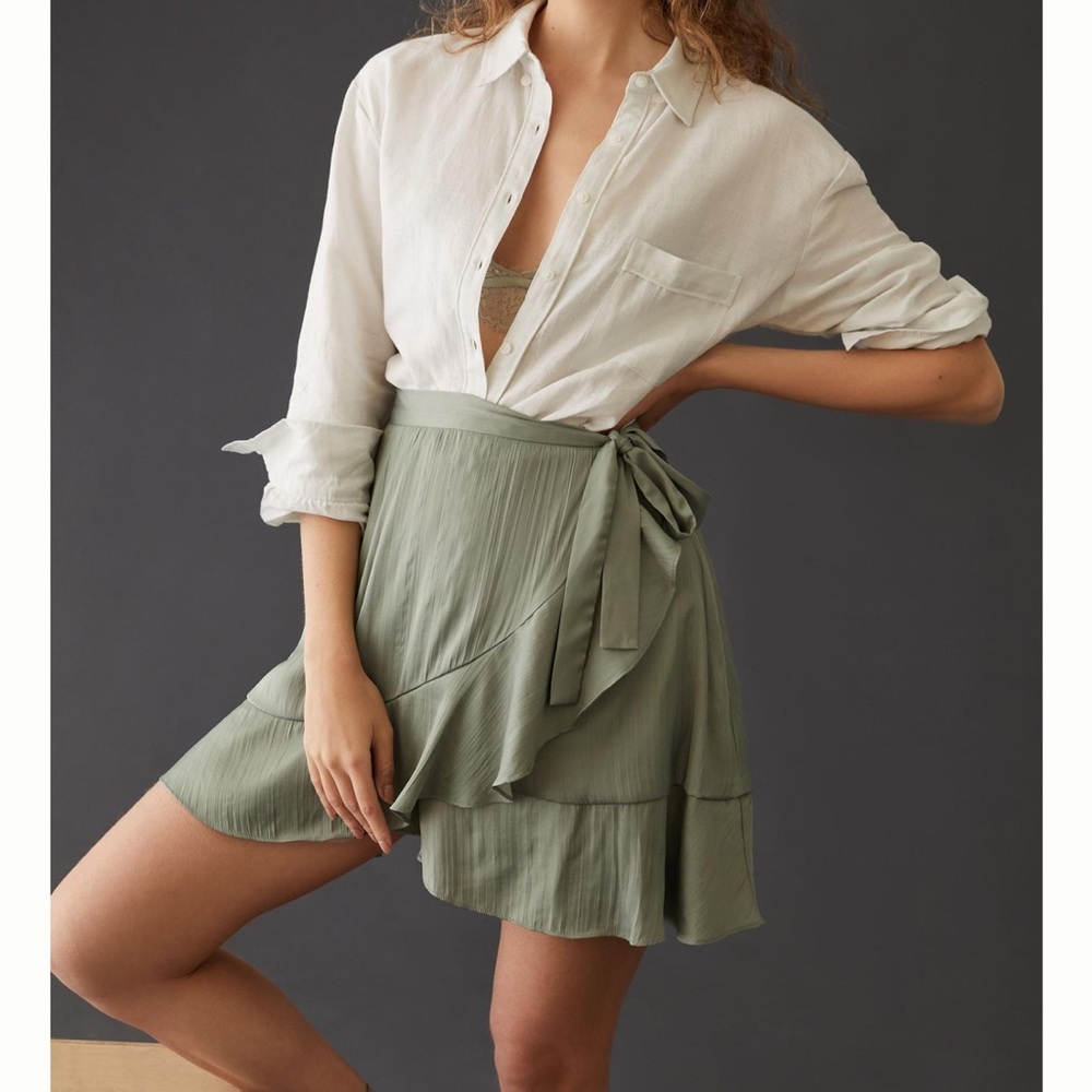 🍁🍂 Anthropologie Ruffle Mini Skirt Sz XL